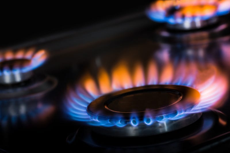 Gas stove stock photo.