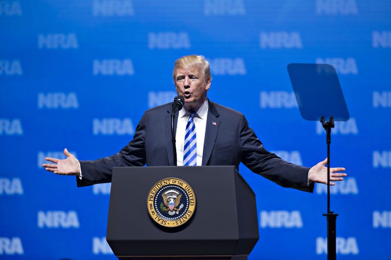 U.S. President Donald Trump speaks at the National Rifle Association Institute for Legislative Action (NRA-ILA) Leadership Forum during the NRA annual meeting in Dallas, Texas, U.S., on Friday, May 4, 2018. Daniel Acker/Bloomberg via Getty Images
