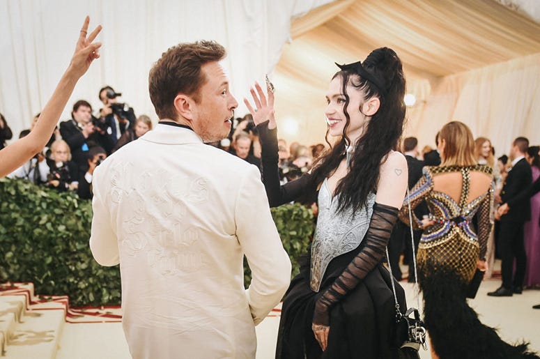 Elon Musk and Grimes, totally normal humans