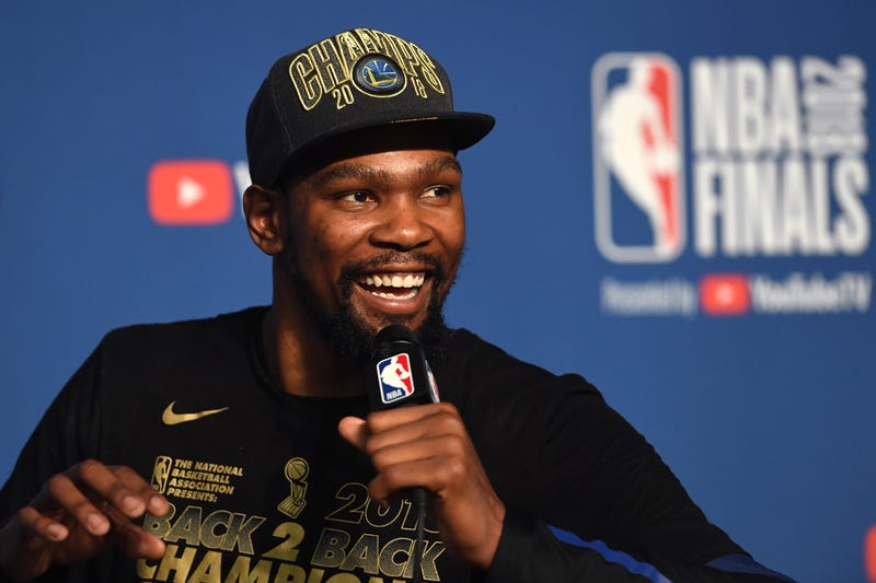 Kevin Durant won two NBA Finals MVPs with the Golden State Warriors.