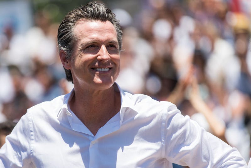 Gavin Newsom attends 'Families Belong Together - Freedom for Immigrants March Los Angeles' at Los Angeles City Hall on June 30, 2018 in Los Angeles, California.