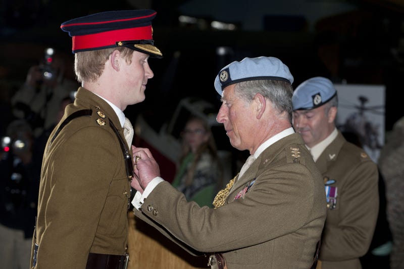 prince harry presented with flying wings by prince charles