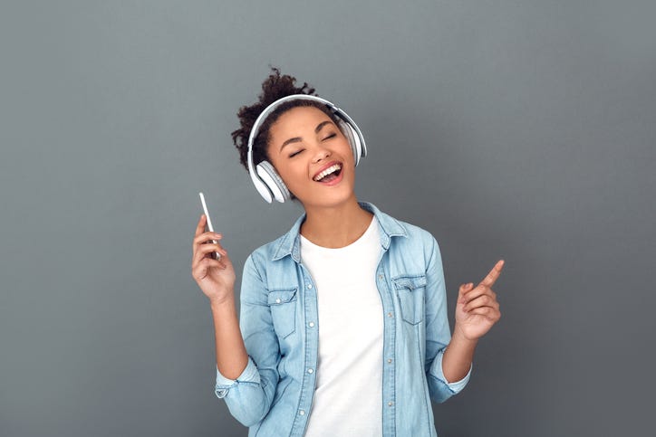 Girl with headphones