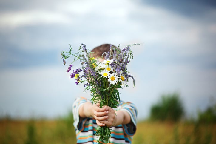 Giving flowers