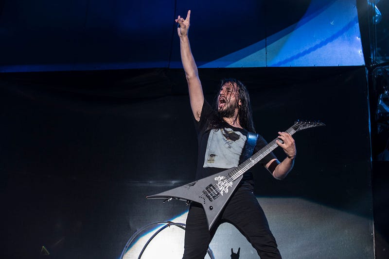 Christian Andreu from Gojira performs at 2015 Rock in Rio on September 19, 2015 in Rio de Janeiro, Brazil