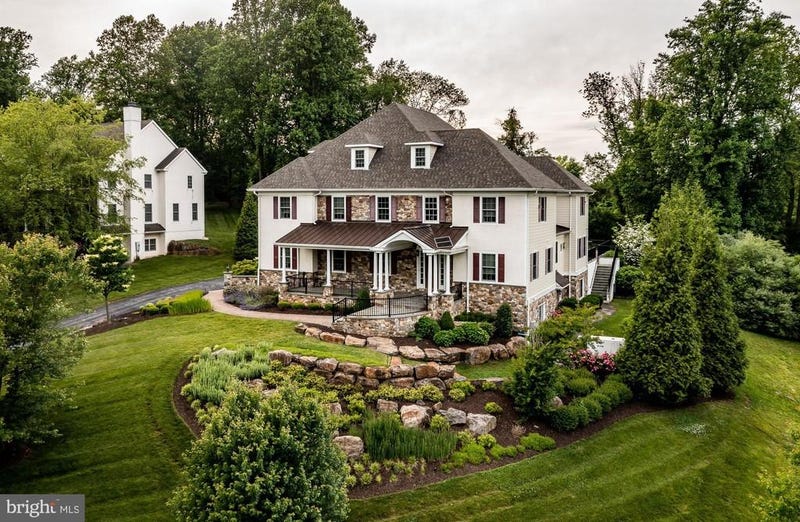 An exterior view of Hamels' Newtown Square home.