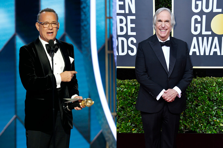 Tom Hanks and Henry Winkler at the Golden Globes