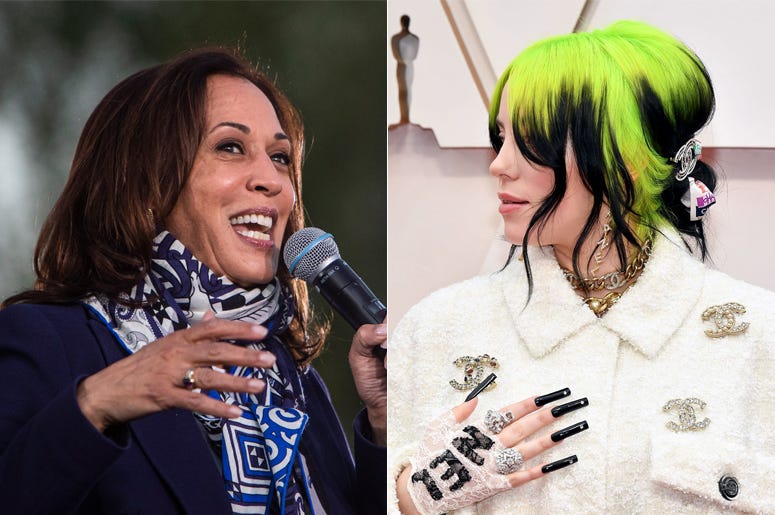 Kamala Harris and Billie Eilish