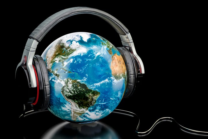 headphones, earth