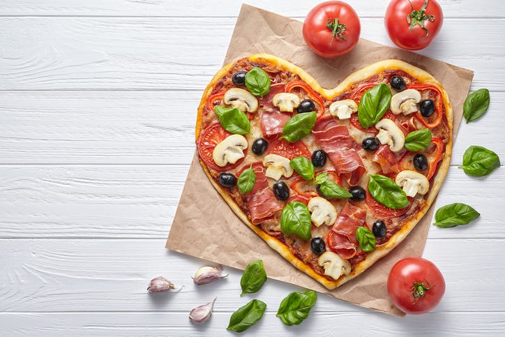 Heart pizza