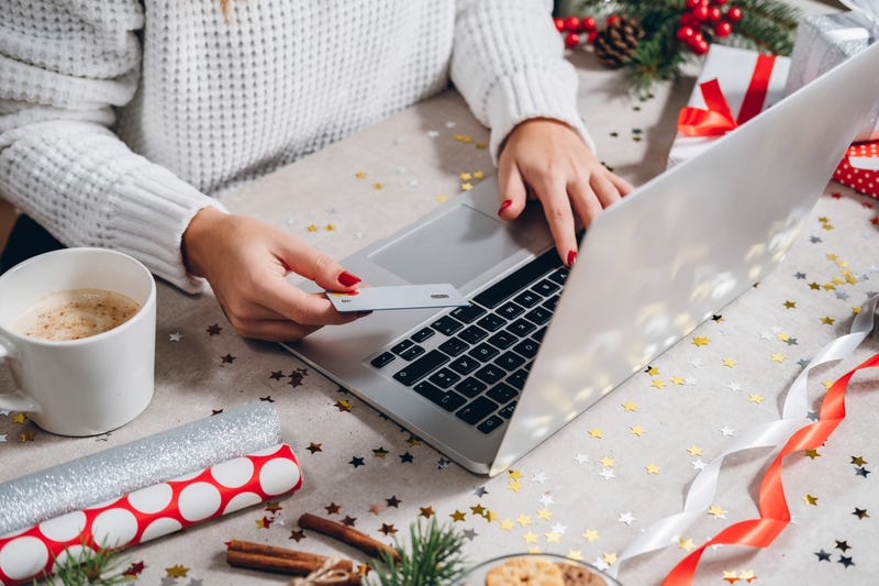 Holiday shopping online with a credit card