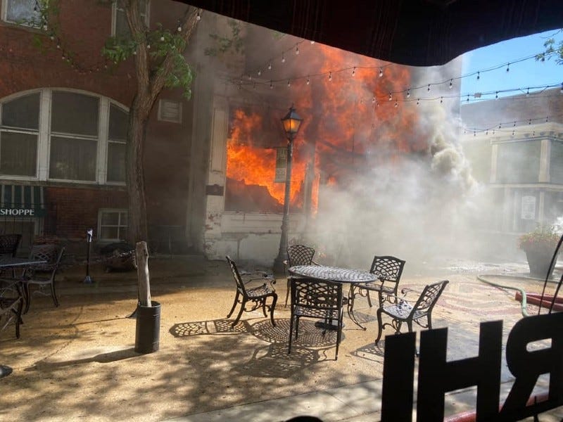 Fire in downtown Holly