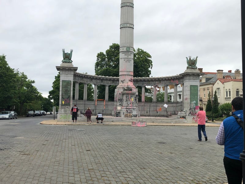 The Jefferson Davis Monument in 2020, the day after the Statue was removed.