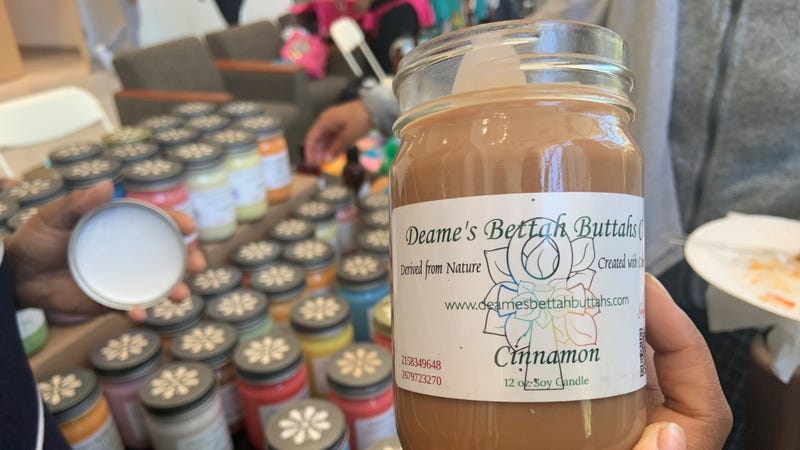 Products by Deame’s Bettah Buttah, a Black-owned business showcased at Temple University's North Philly Flex Community Vendor Fair.