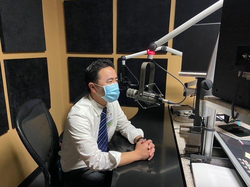 Dr. Geoffrey Leung in the K-Frog studio