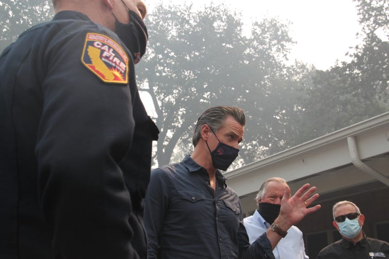 Gov. Gavin Newsom receives a Glass Fire briefing from county officials and CAL FIRE in Napa County.