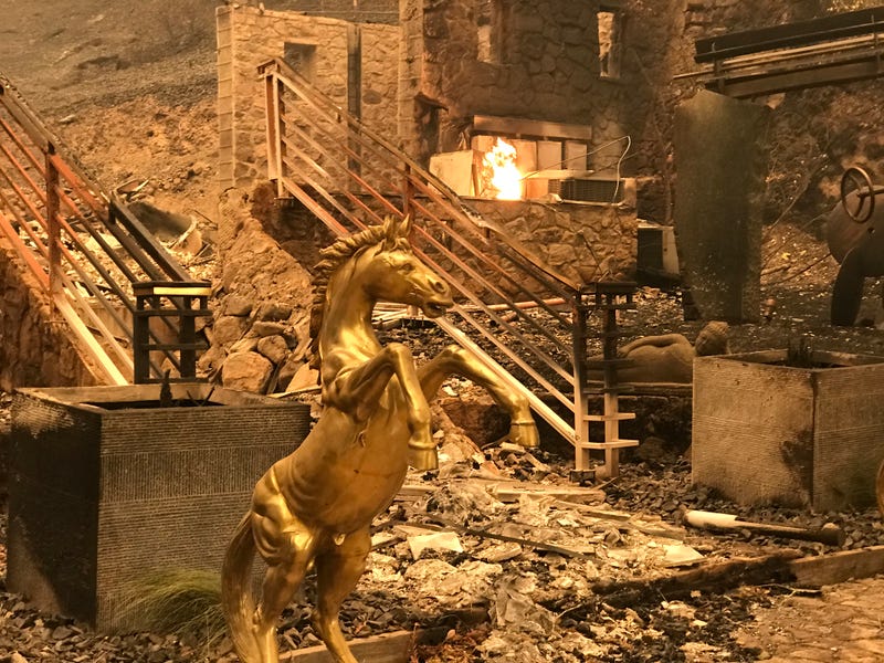 St. Helena's Black Rock Inn in ruins after the Glass Fire swept through late Sunday.