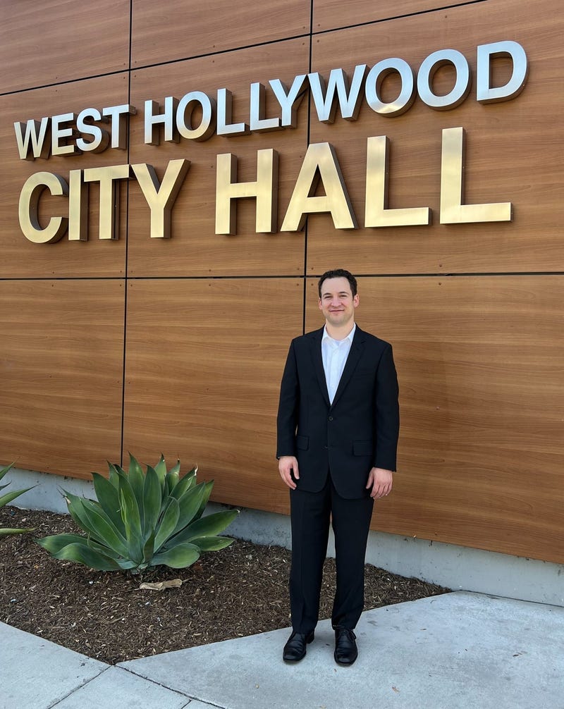 Ben Savage outside West Hollywood City Hall.