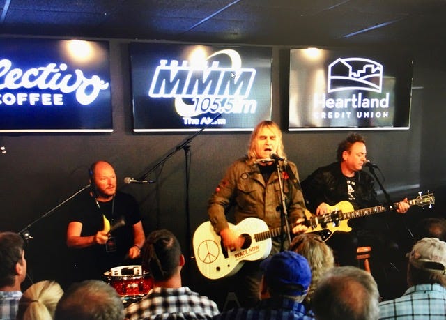 Members of the band in Studio M, 2017