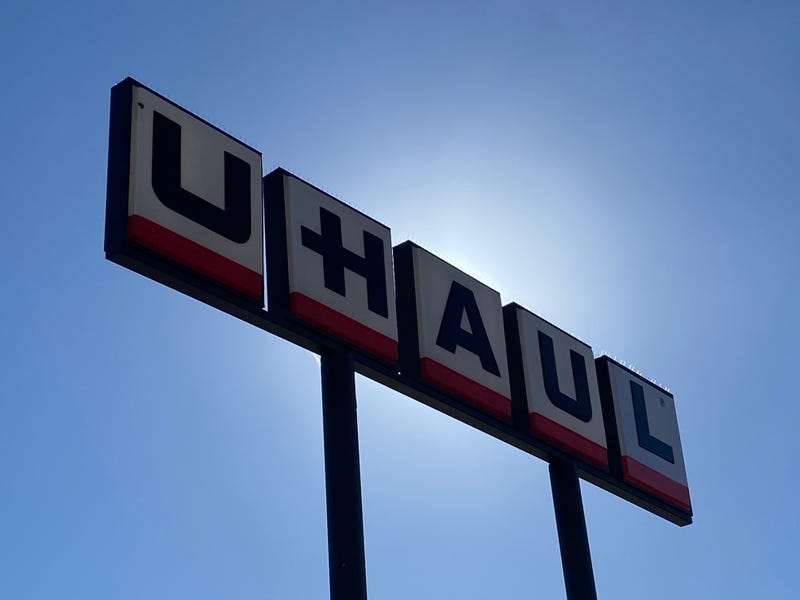 The sun shines brightly at an Oakland U-Haul lot on Tuesday.