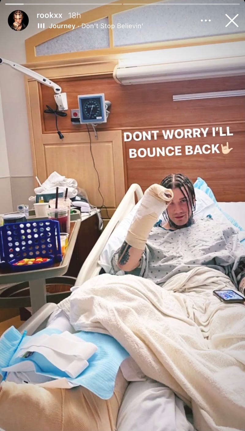 MGK's drummer in hospital