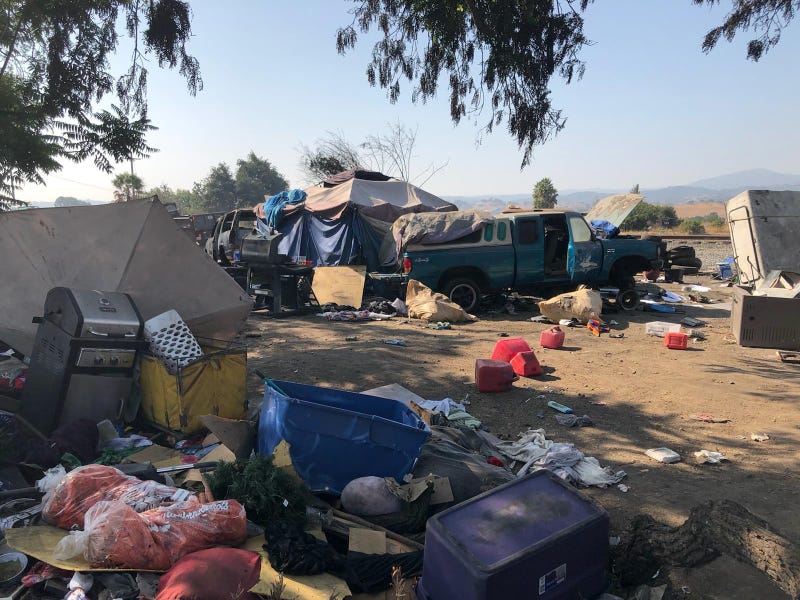 One of the biggest illegal dump sites in the Bay Area sits in South San Jose, complete with tires, cars and matresses.