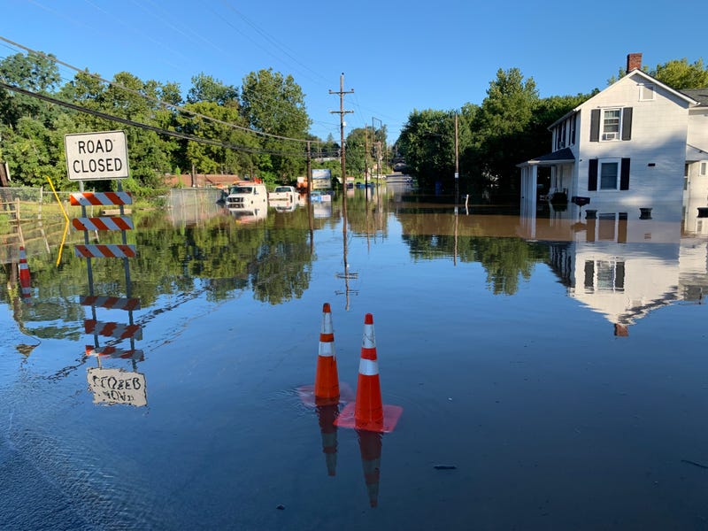 Bristol Road near Old Lincoln Highway in Bensalem after the remnants of Tropical Depression Ida, Sept. 2, 2021.