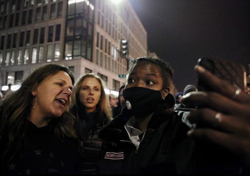 Ashanti Smith in crow of Trump Supporters