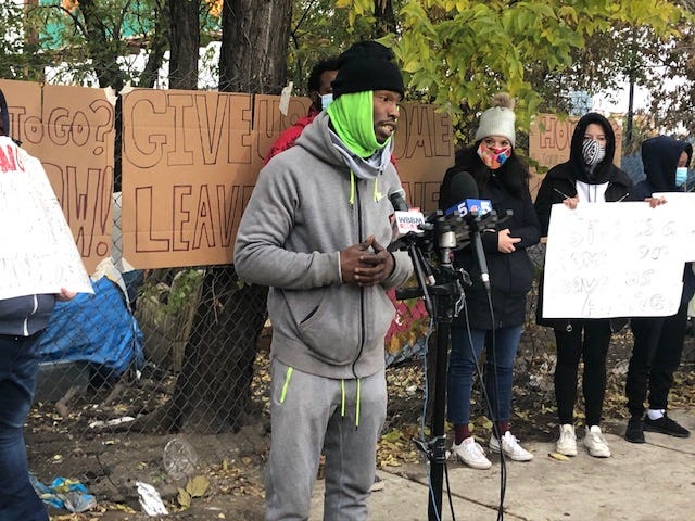 The couple dozen residents appear to be gearing up for a confrontation next Monday morning.