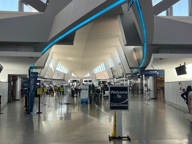 The TSA line at the Buffalo Niagara International Airport.