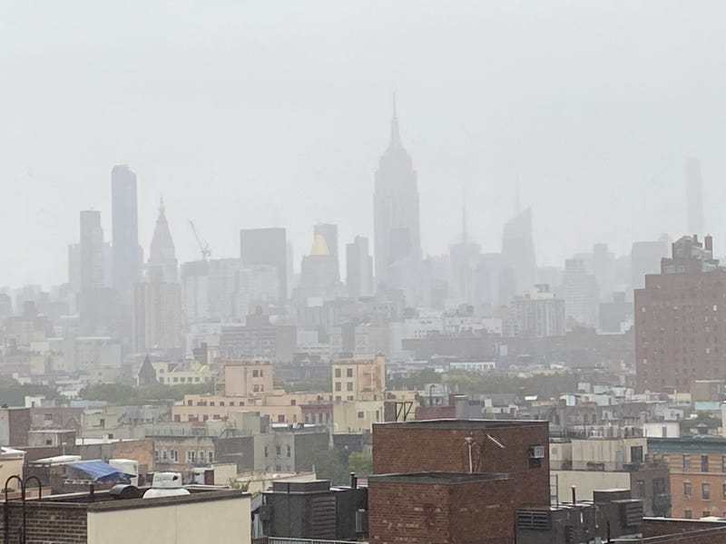 Rainy view of NYC