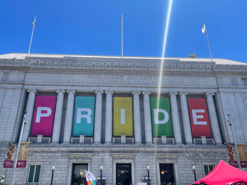 Pride sign at San Francisco's Asian Art Museum.