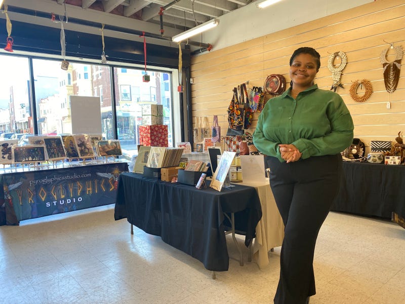 Daria Williams with The Enterprise Center that organized the Black Holiday Pop Up in West Philly