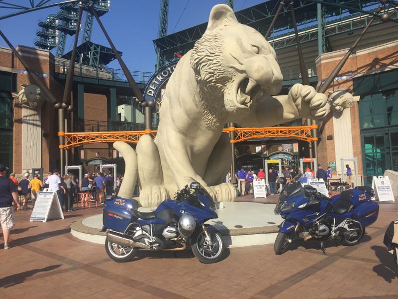 MSP Motorcycles outside Comerica Park