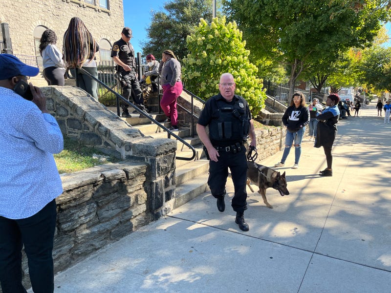 Philadelphia police swept the campuses of Boys Latin Charter Middle School and High School in West Philadelphia after a middle school student was found to have a loaded gun magazine with him.