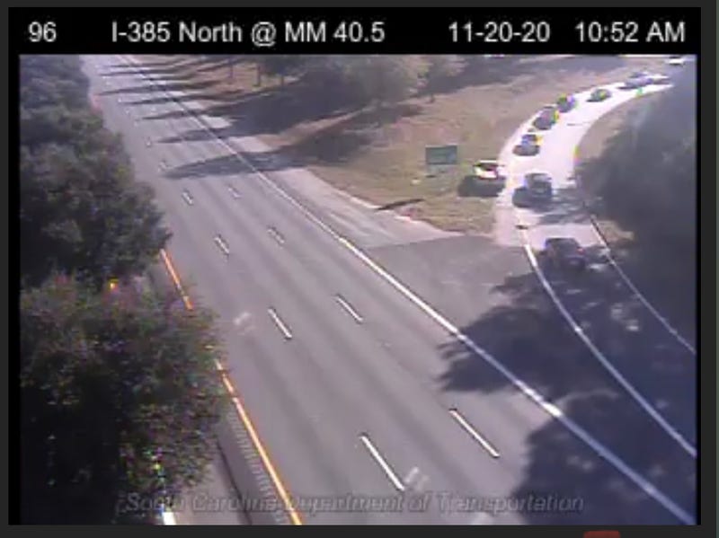Traffice on 385 in Greenville diverted Friday morning to Pleasantburg Drive following deadly collision.