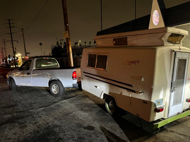 Police towed nurse Mason Gray's stolen camper back to their station.