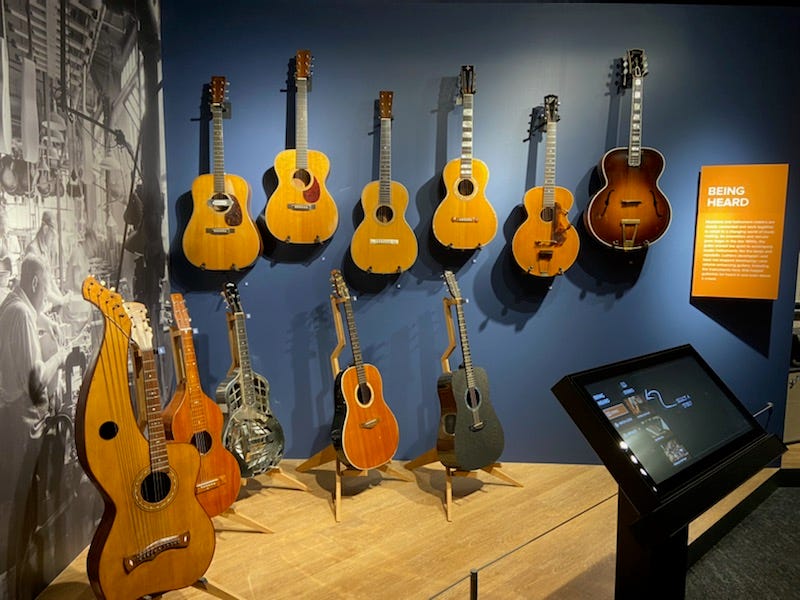 Guitars on display at NAMM's Museum of Making Music