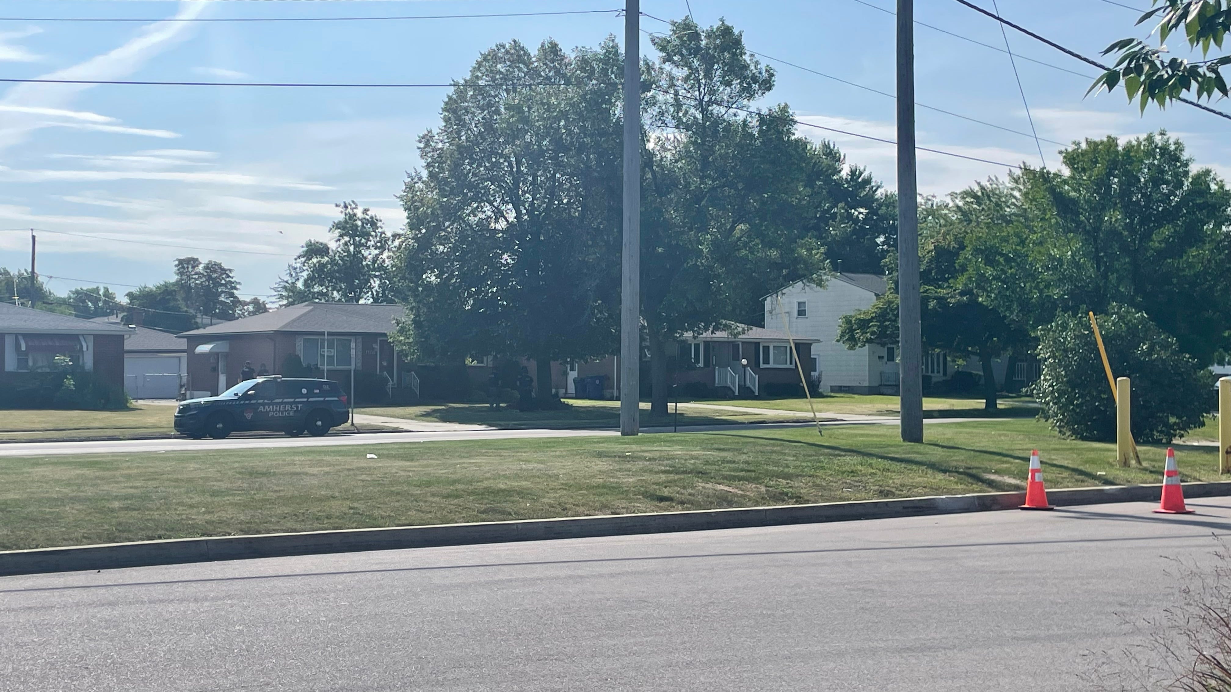 Police in tactical gear apprehend suspect from home on North Bailey Avenue in Amherst