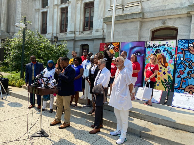 State Senator Sharif Street (D-Philadelphia) and others calling for gun policy reform after the shooting death of his nephew.