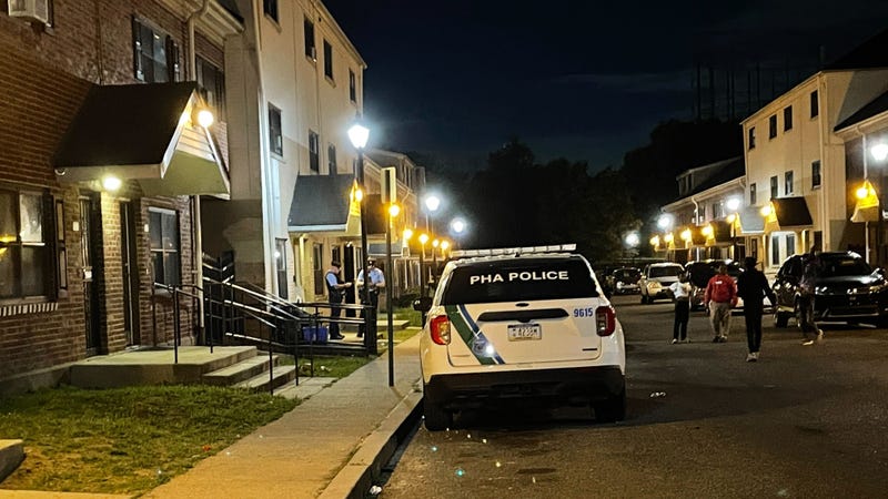 The crime scene in South Philadelphia where, police say, a woman claimed that she came home and found a teen, whom she did not know, who had a bullet wound in his chest.