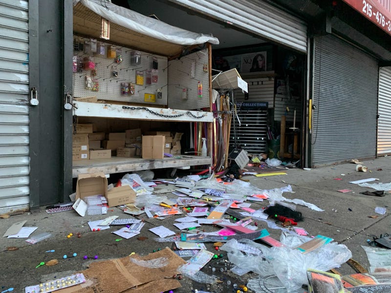 Stores on 52nd Street in West Philadelphia were vandalized and looted