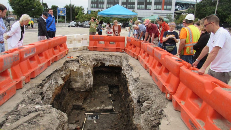 An archaeological site on the Philadelphia waterfront.