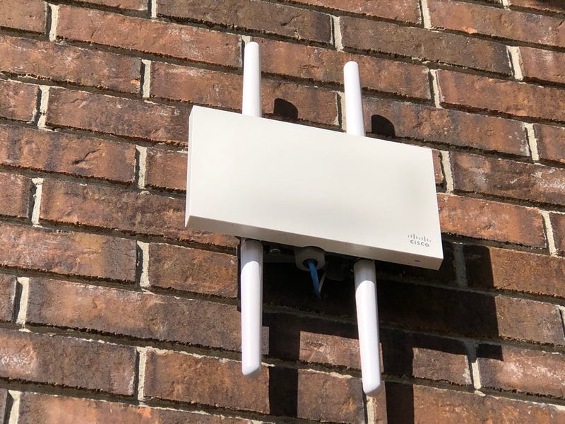 Internet router on Wheatfield Town Hall. October 7, 2020