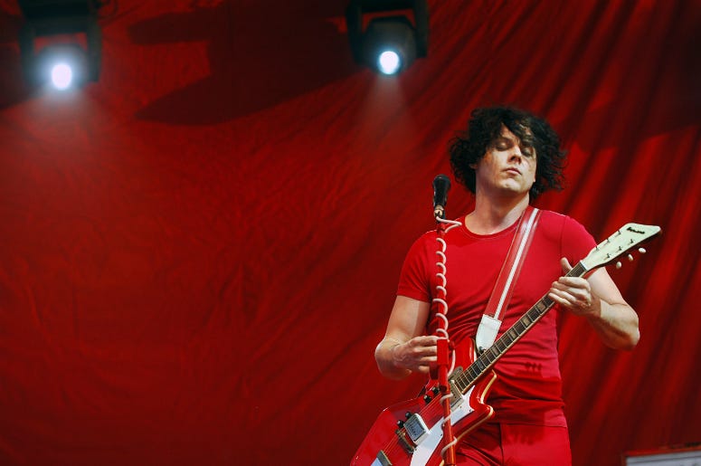 Jack White performs at the Bonnaroo Music and Arts Festival.
