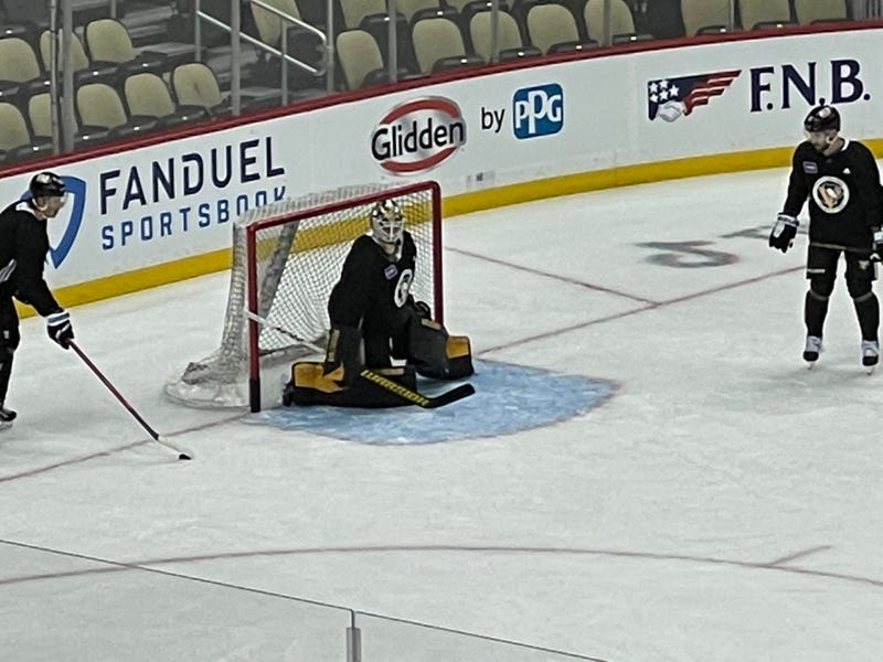 Tristan Jarry in practice