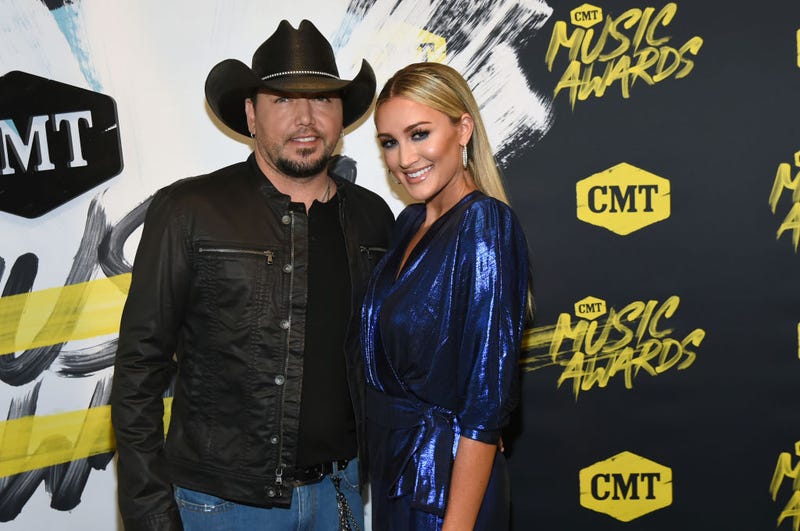 Jason Aldean and Brittany Kerr attend the 2018 CMT Music Awards at Bridgestone Arena on June 6, 2018 in Nashville, Tennessee