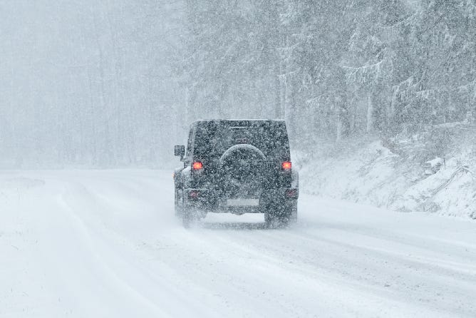 Snow, Jeep