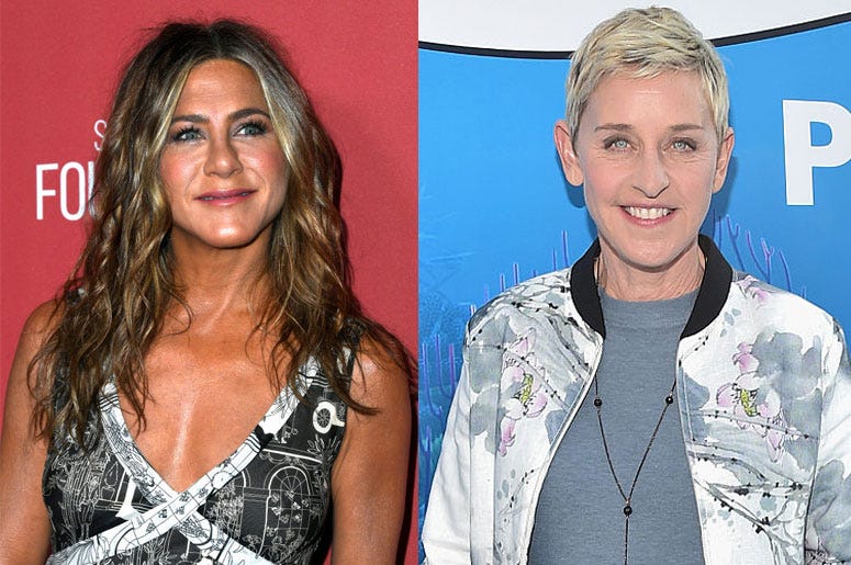 Jennifer Aniston And Ellen Degeneres Surprise Deserving Dad