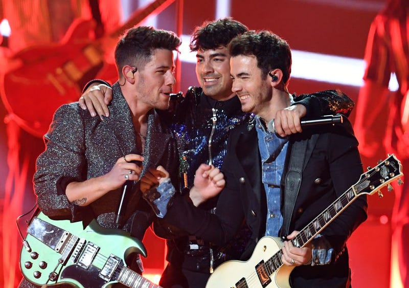Nick Jonas, Joe Jonas, and Kevin Jonas of Jonas Brothers perform onstage during the 2019 Billboard Music Awards at MGM Grand Garden Arena on May 01, 2019 in Las Vegas, Nevada